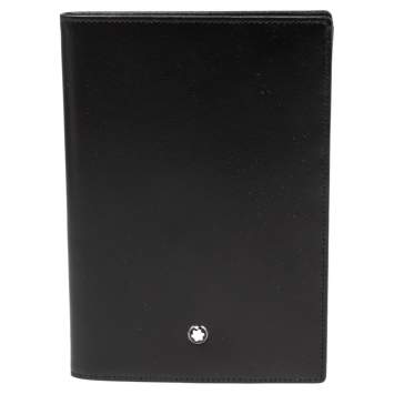 Pre Owned Montblanc Black Leather Meisterstuck Bifold Passport Holder