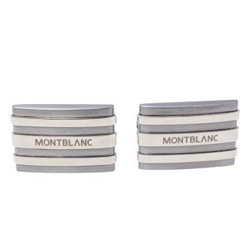 Pre Owned Montblanc Meisterstuck Stainless Steel & Tantalum Rectangular Cufflinks