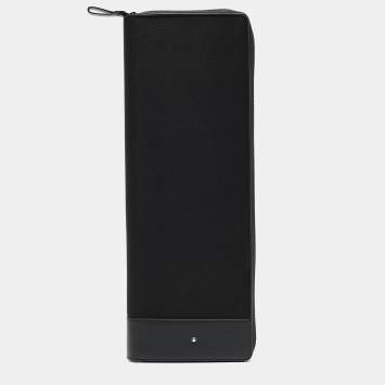 Pre Owned Montblanc Black Nylon and Leather Nightflight Tie Case