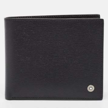 Pre Owned Montblanc Black Leather Westside 8CC Bifold Wallet