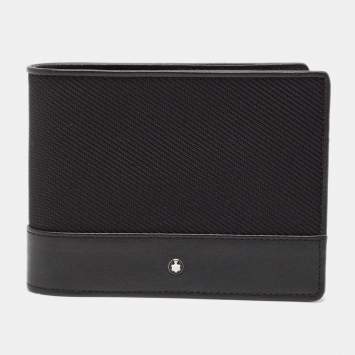 Pre Owned Montblanc Black Nylon and Leather Nightflight Bifold Wallet
