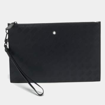 Pre Owned Montblanc Extreme 3.0 Black Coated Canvas Wristlet Pouch
