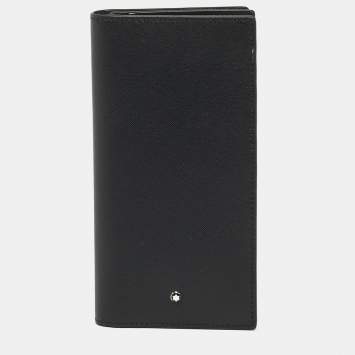 مملوكة مسبقًا Montblanc Sartorial 12CC with View Pocket Black Leather Bifold Wallet