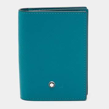 Pre Owned Montblanc Sartorial Green Leather Business Card Holder