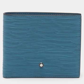 مملوكة مسبقًا Montblanc Meisterstuck 4810 Blue Leather 8CC Bifold Wallet