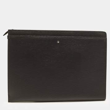 Pre Owned Montblanc 4810 Westside Black Zip Around Clutch
