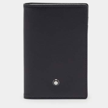 مملوكة مسبقًا Montblanc Meisterstuck Black Leather Business Card Holder