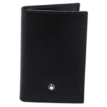 Pre Owned Montblanc Black Leather Meisterstuck Business Card Holder