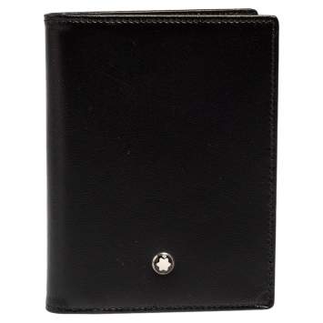 Pre Owned Montblanc Black Leather Meisterstuck Multi Credit Card Case 