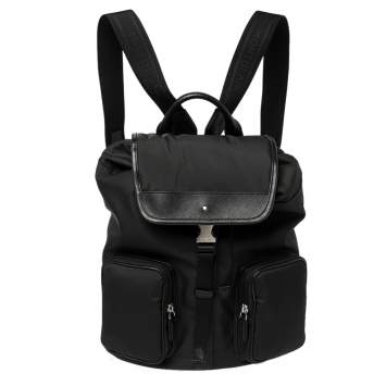 Pre Owned Montblanc Black Nylon and Leather Small Sartorial Jet Backpack