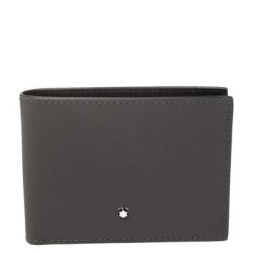 مملوكة مسبقًا Montblanc Grey Leather Extreme 6CC Bifold Wallet 
