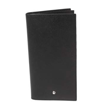 Pre Owned Montblanc Black Leather Sartorial 14CC Vertical Wallet 