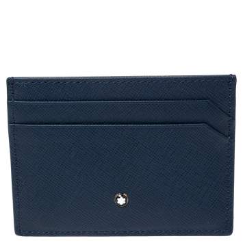 مملوكة مسبقًا Montblanc Navy Blue Leather Sartorial Pocket 5 CC