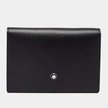 مملوكة مسبقًا Montblanc Black Leather Meisterstuck Business Card Holder