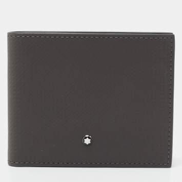 Pre Owned Montblanc Grey/Black Leather Westside Extreme 8CC Bifold Wallet