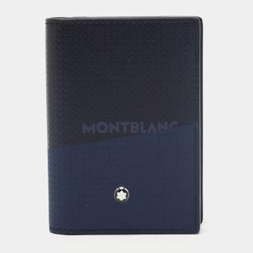 Pre Owned Montblanc Black/Blue Leather Extreme 2.0 Business Card Holder