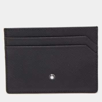 Pre Owned Montblanc Black Leather Meisterstuck Card Holder 4CC