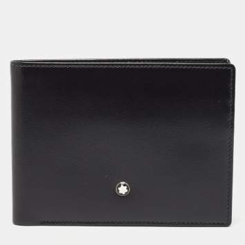 Pre Owned Montblanc Black Leather Meisterstuck Bifold Wallet