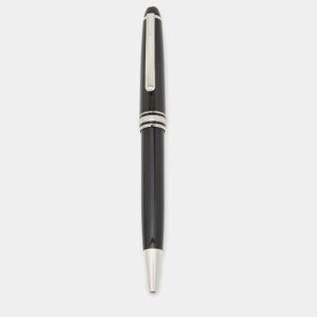 Pre Owned Montblanc Meisterstuck Black Resin Silver Tone Ballpoint  Pen