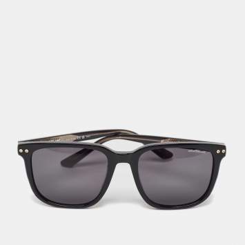 Pre Owned Montblanc Black MB0258SA Square Sunglasses