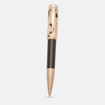 Pre Owned Montblanc Writers Edition Carlo Collodi Black Gold-Plated Resin Ballpoint Pen