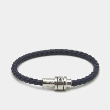 Pre Owned Montblanc Meisterstruck Tribute to the Book Around the World in 80 Days Ace of Spade Leather Steel Bracelet 63