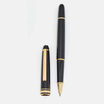 Pre Owned Montblanc Meisterstuck Black Resin Gold Tone Rollerball Pen