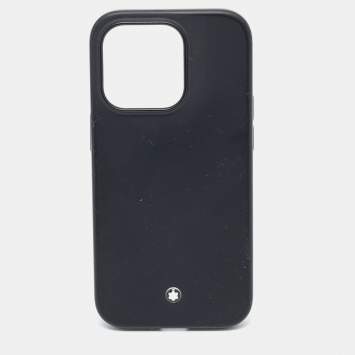 Pre Owned Montblanc Black Rubber Sartorial iPhone 14 Pro Case