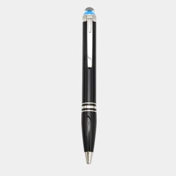 Pre Owned Montblanc StarWalker Midnight Black Resin Silver Tone Ballpoint Pen
