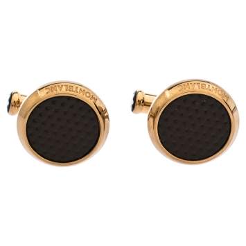 مملوكة مسبقًا Montblanc Rose Gold Tone Patterned Inlay Meisterstück Cufflinks