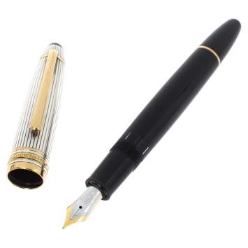 Pre Owned Montblanc Meisterstuck Solitaire Doue Black Resin Fountain Pen
