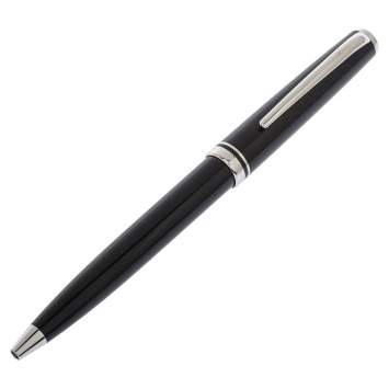 Pre Owned Montblanc Black Resin Platinum Finish Ballpoint Pen
