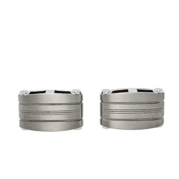 Pre Owned Montblanc Silver Tone Rectangular Titanium Cufflinks