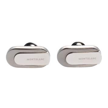Pre Owned Montblanc Gunmetal Tone Sterling Silver Oval Cufflinks