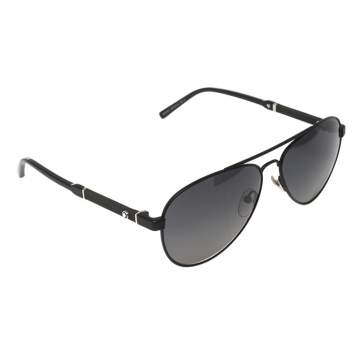 Pre Owned Montblanc Black/Grey MB645S Aviator Sunglasses