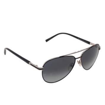 Pre Owned Montblanc Black Acetate MB702S Gradient Aviator Sunglasses 