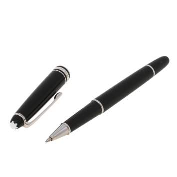 Pre Owned Montblanc Meisterstuck Black Resin Platinum Coated Rollerball Pen 