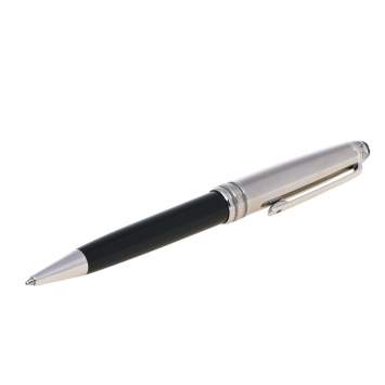 Pre Owned Montblanc Meisterstück Solitaire Doué Stainless Steel Black Resin Ballpoint Pen