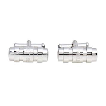 Pre Owned Montblanc Contemporary Sterling Silver Ring Motif Bar Cufflinks