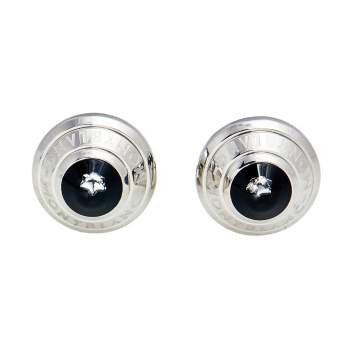 Pre Owned Montblanc Soulmakers for 100 Years Floating Diamond Steel Cuff Links 