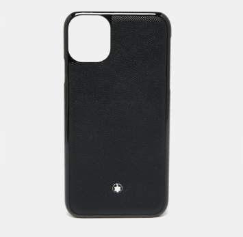 Pre Owned Montblanc Black Leather and Plastic Sactorial iPhone 11 Case