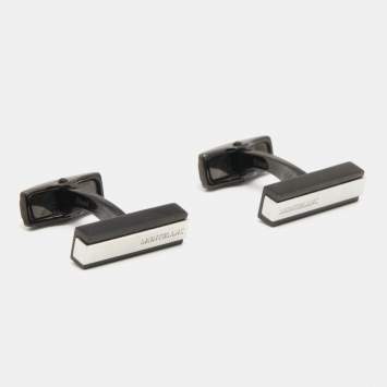 Pre Owned Montblanc Black PVD Finish Stainless Steel Urban Speed Bar Cufflinks
