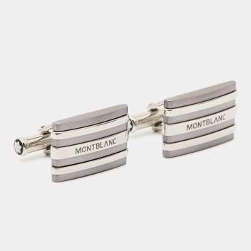 Pre Owned Montblanc Meisterstuck Stainless Steel & Tantalum Rectangular Cufflinks
