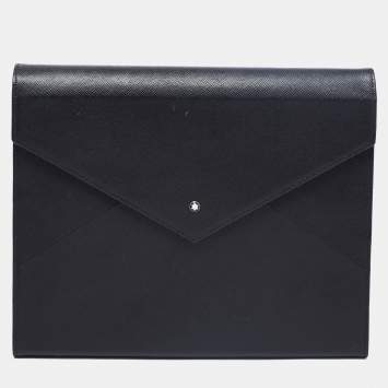 Pre Owned Montblanc Black Leather Augmented Paper & StarWalker Ballpoint Pen 