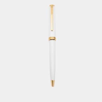 Pre Owned Montblanc PIX White Resin Gold Tone Ballpoint Pen