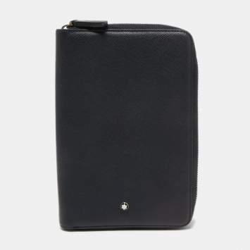 Pre Owned Montblanc Black Leather Zip Around Agenda Organizer