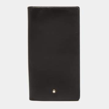 Pre Owned Montblanc Black Leather Meisterstück  Cheque Holder