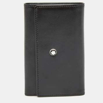 Pre Owned Montblanc Black Leather Meisterstück 6 Case Key Holder