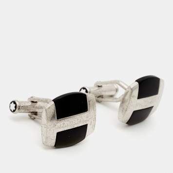 Pre Owned Montblanc Glass Sterling Silver Cufflinks