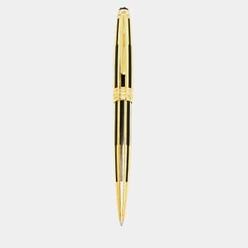Pre Owned Montblanc Meisterstuck Black Lacquer Gold Plated Ballpoint Pen